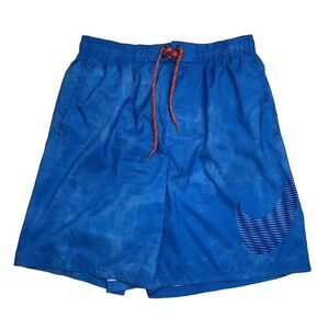 Nike‎ swim trunks Mens XL Blue Netted Large Swoosh